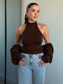 Alexa Knitted Blouse with Coordinated Shrug