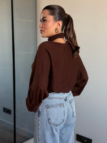 Alexa Knitted Blouse with Coordinated Shrug