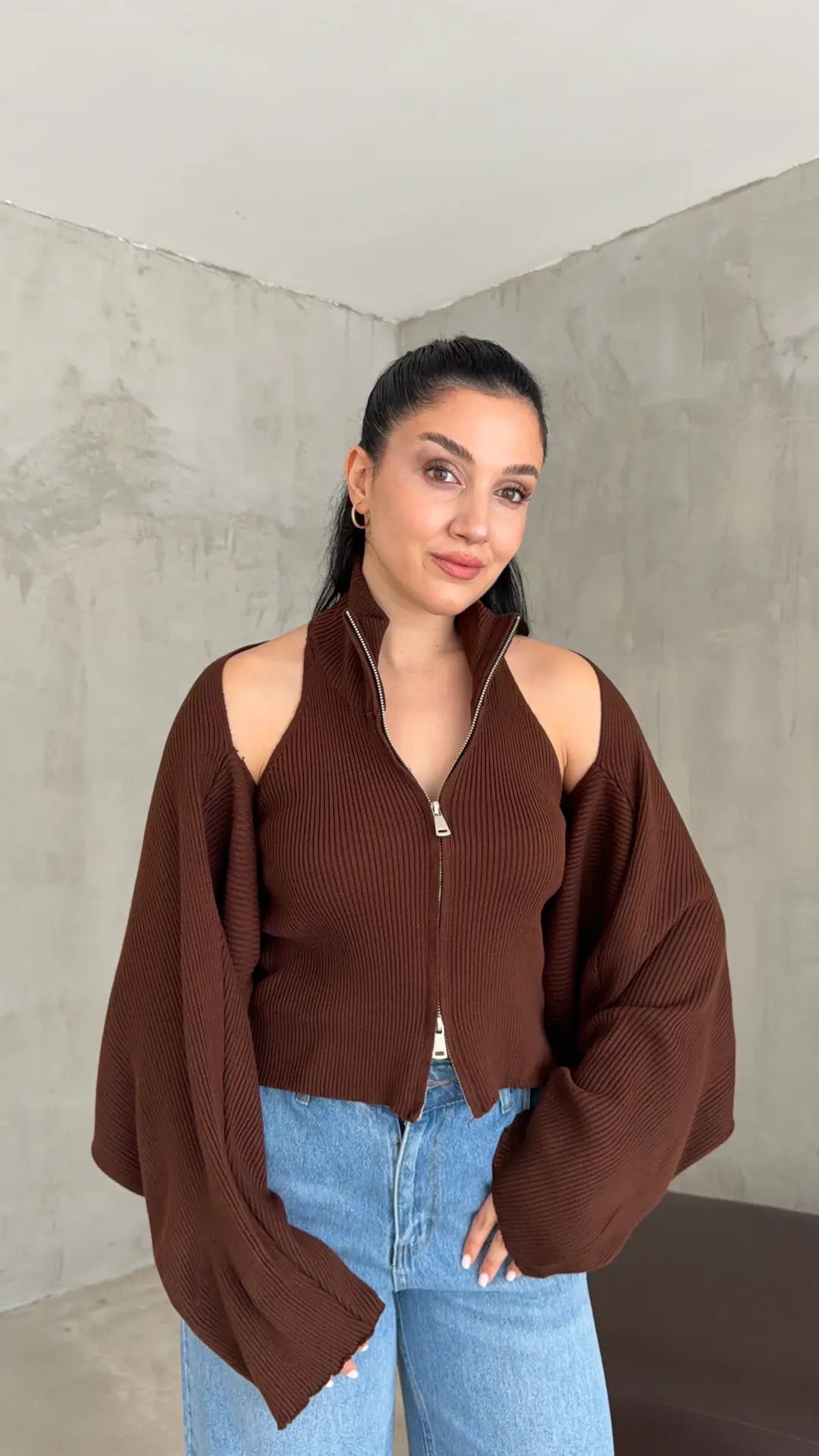 Liana Knitted Blouse with Coordinated Shrug