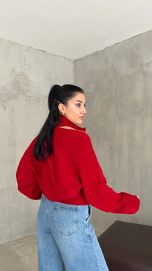 Liana Knitted Blouse with Coordinated Shrug