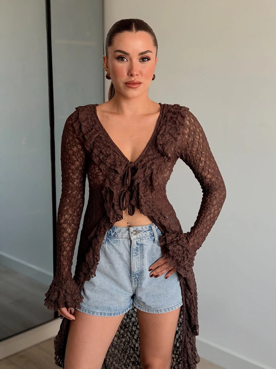 Elvis High Low Lace Blouse