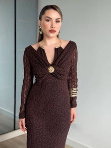 Kelsey Jewel Collar Mesh Dress