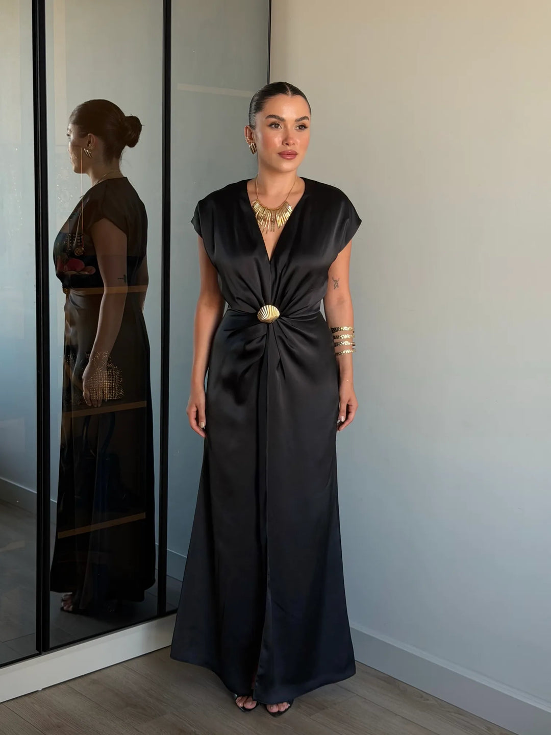 Riviera Satin Maxi Dress