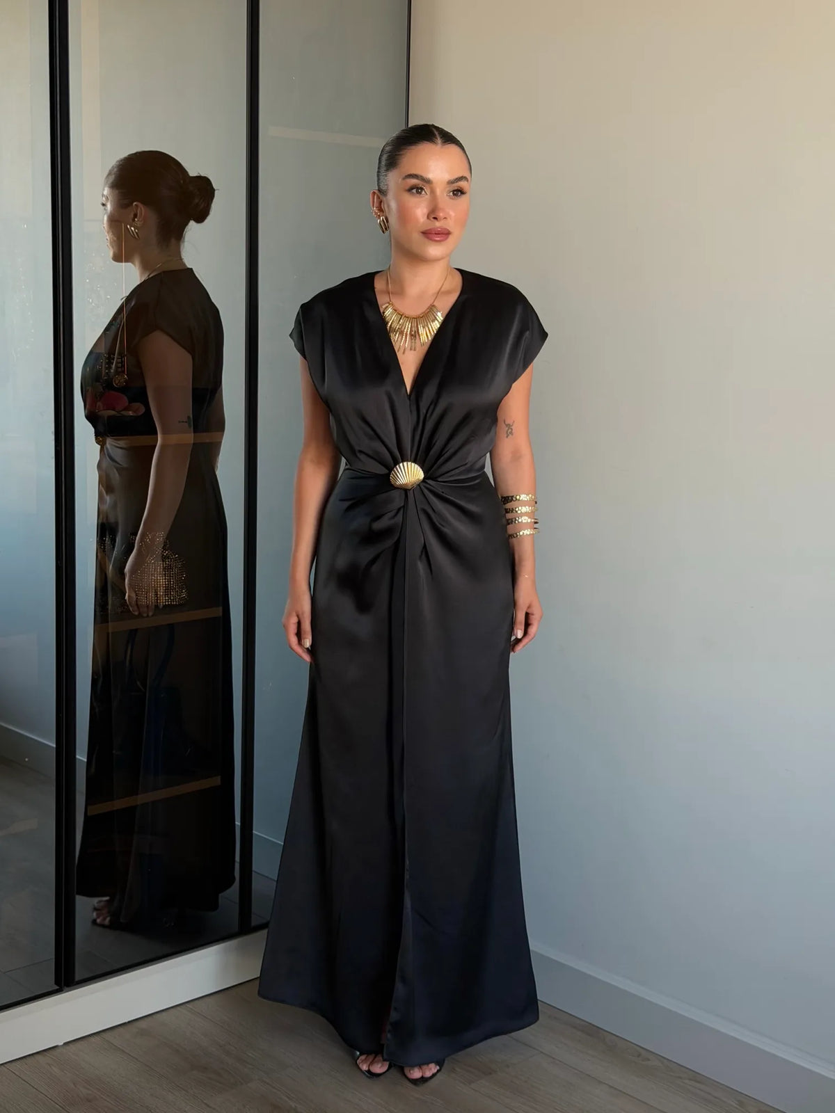 Riviera Satin Maxi Dress