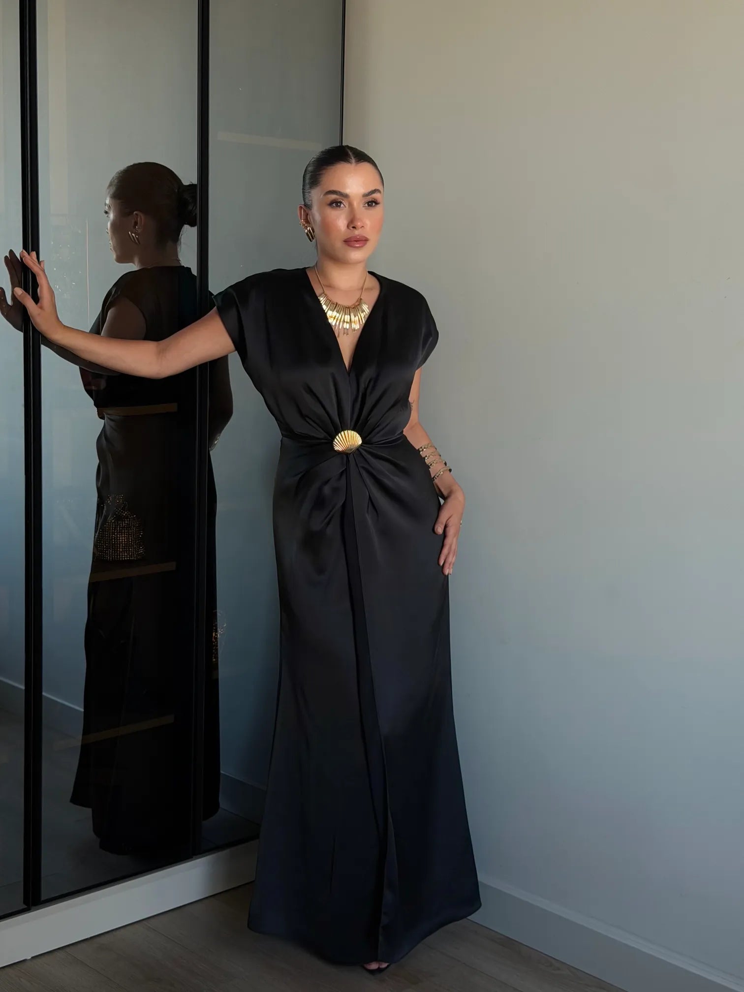 Riviera Satin Maxi Dress
