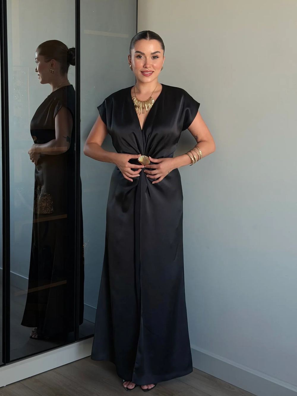 Riviera Satin Maxi Dress