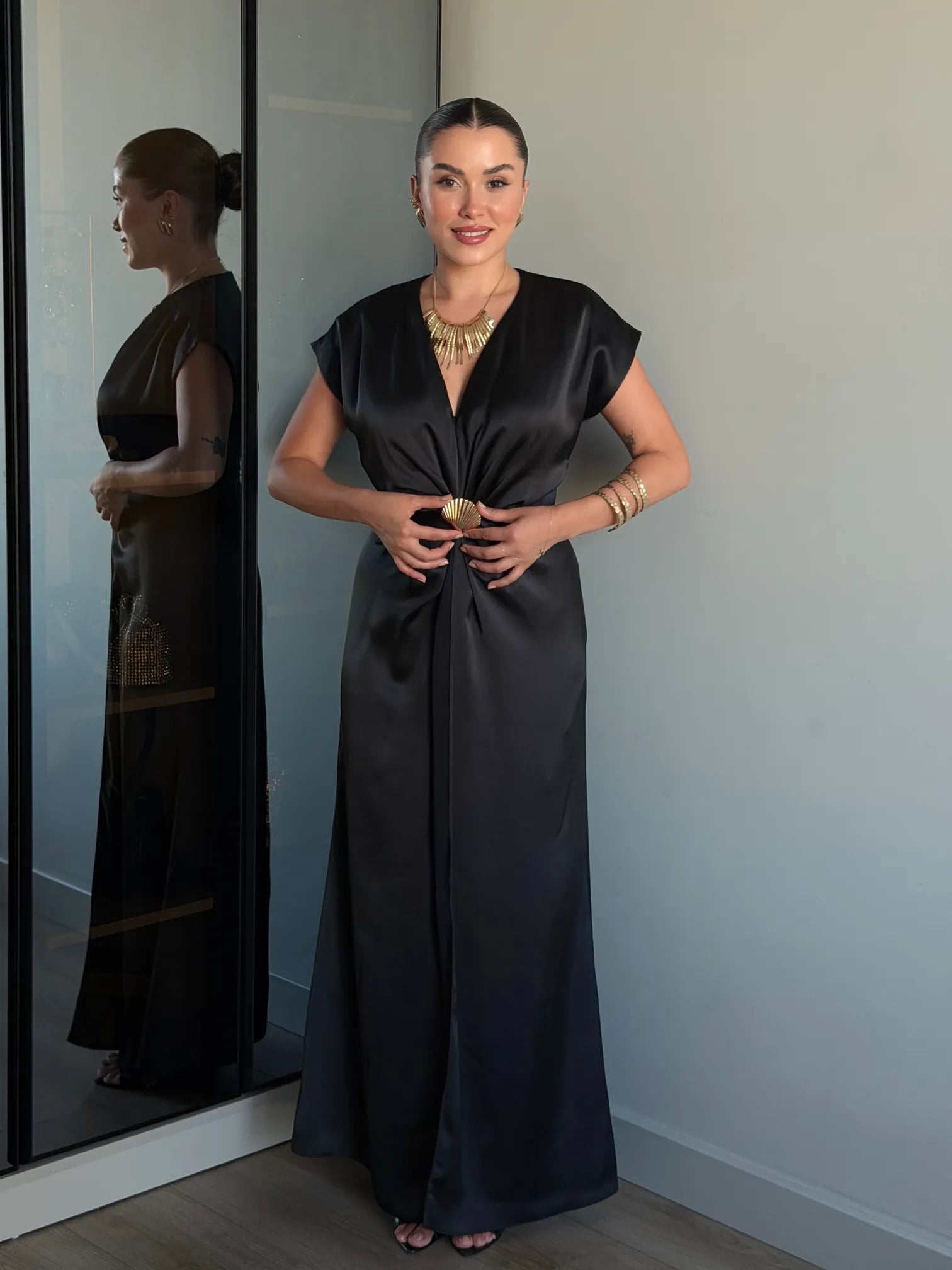 Riviera Satin Maxi Dress