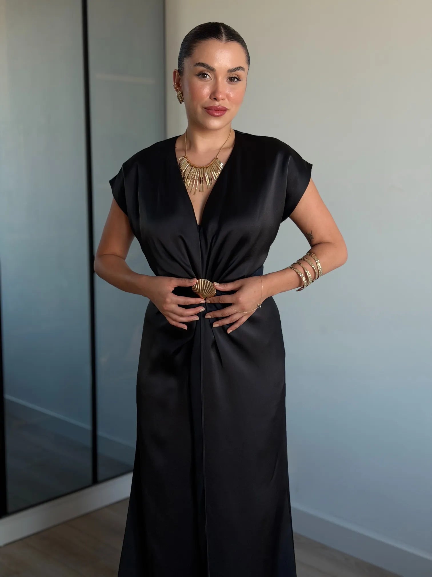 Riviera Satin Maxi Dress