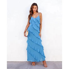 Stormi Maxi floor length Dress with Ruffle Detailing