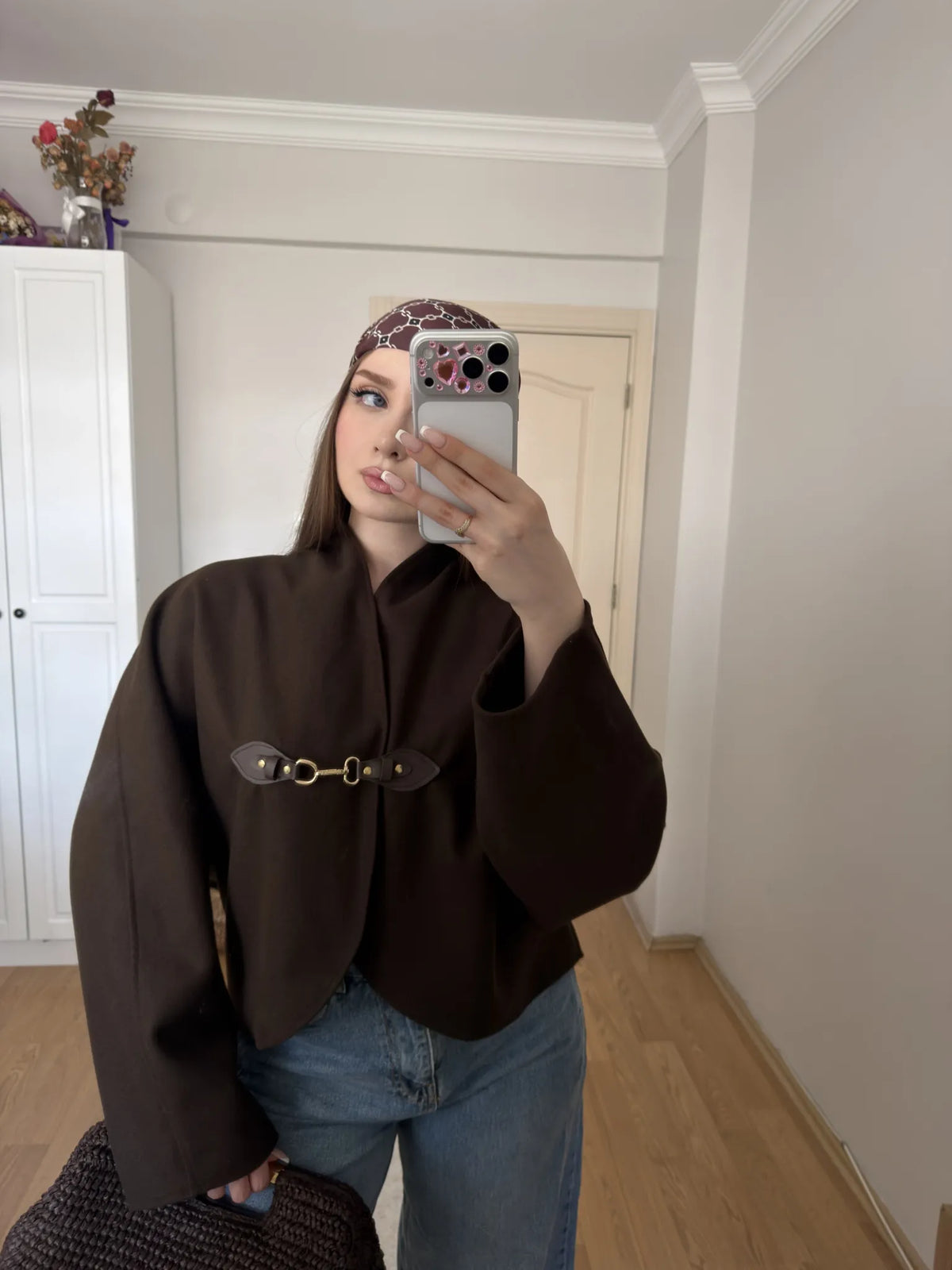 Delilah Suede Jacket in Brown