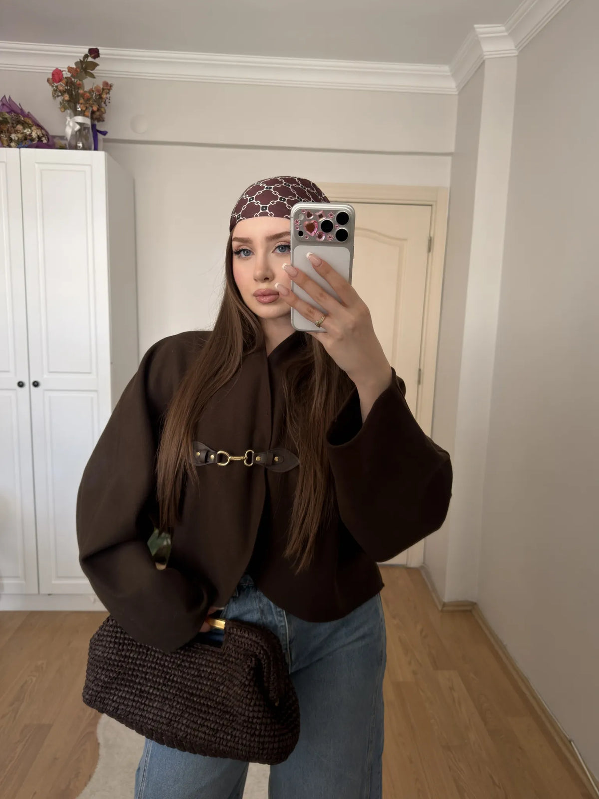 Delilah Suede Jacket in Brown