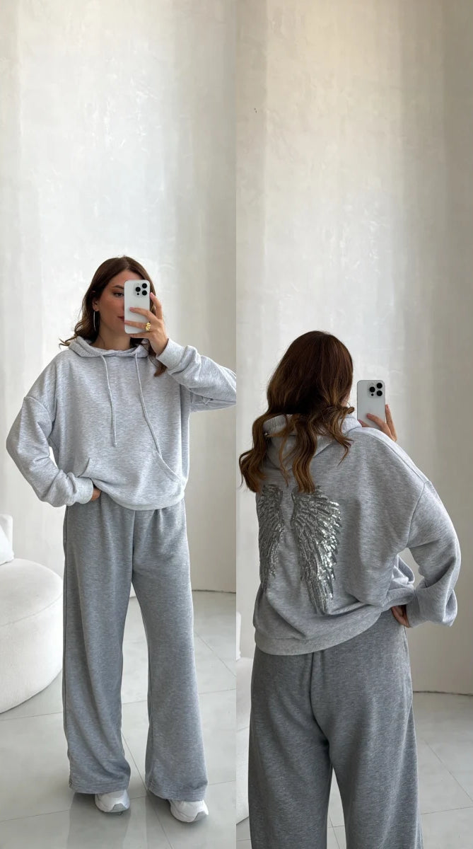 Angelic Wing Stone Work Sweatshirt