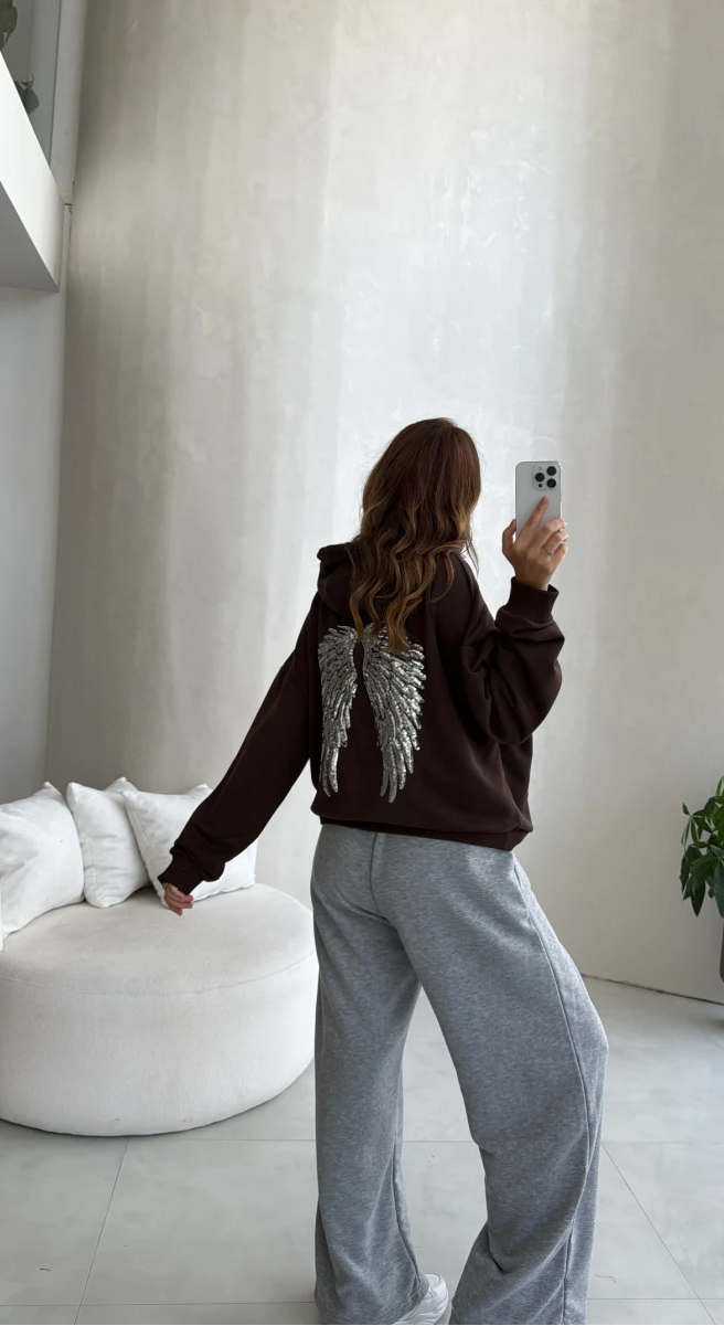Angelic Wing Stone Work Sweatshirt