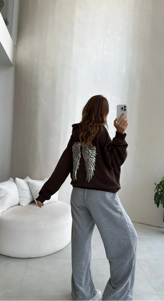 Angelic Wing Stone Work Sweatshirt