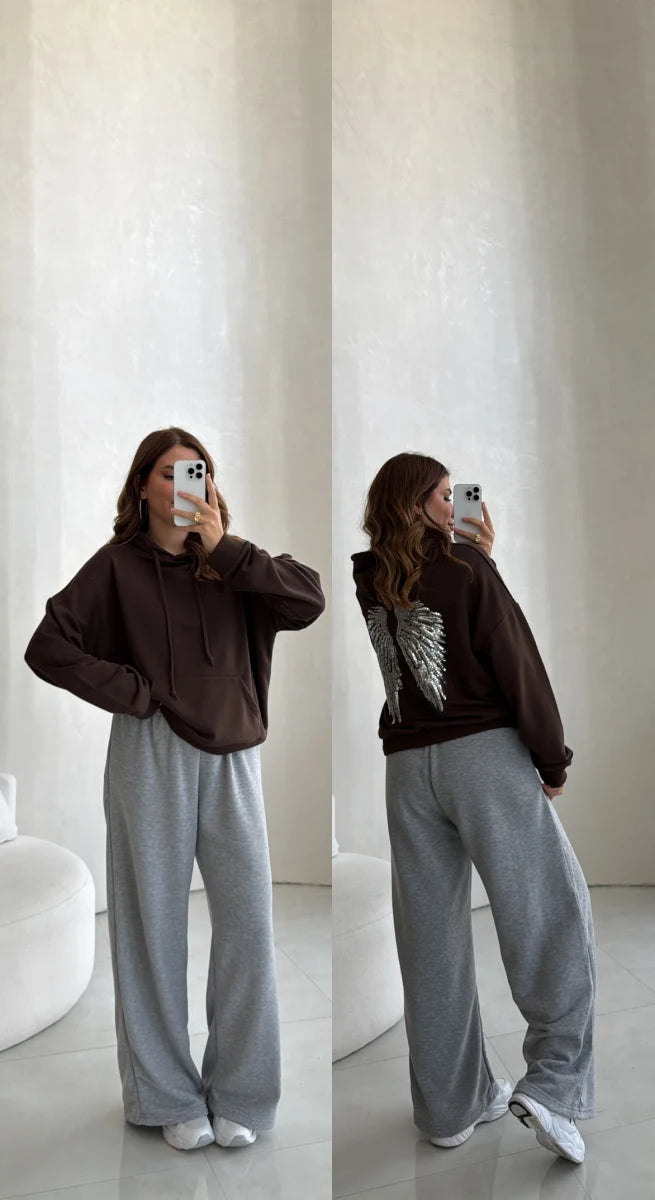 Angelic Wing Stone Work Sweatshirt