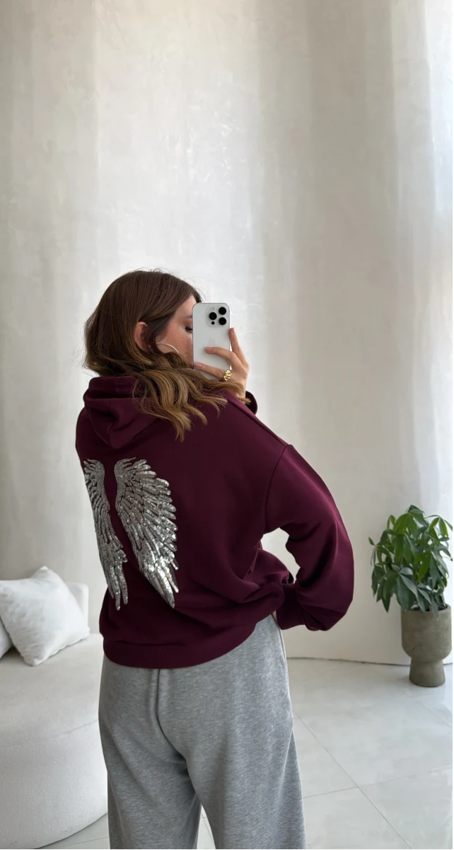 Angelic Wing Stone Work Sweatshirt