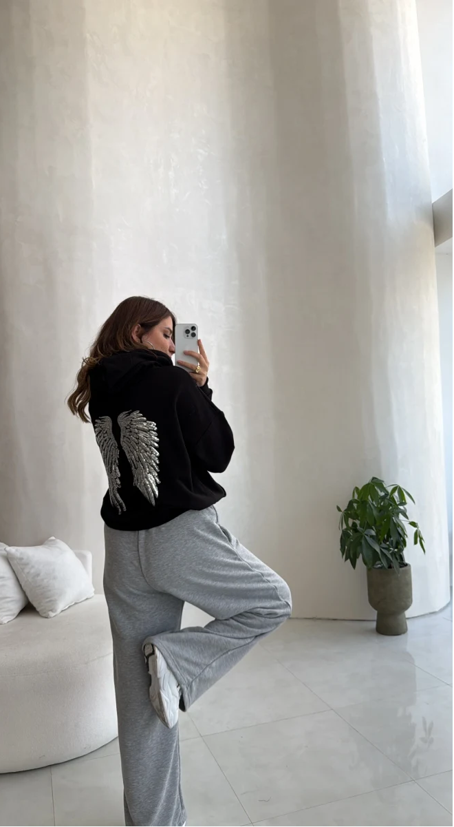 Angelic Wing Stone Work Sweatshirt