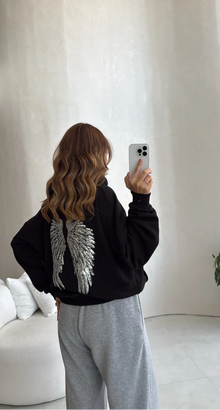 Angelic Wing Stone Work Sweatshirt
