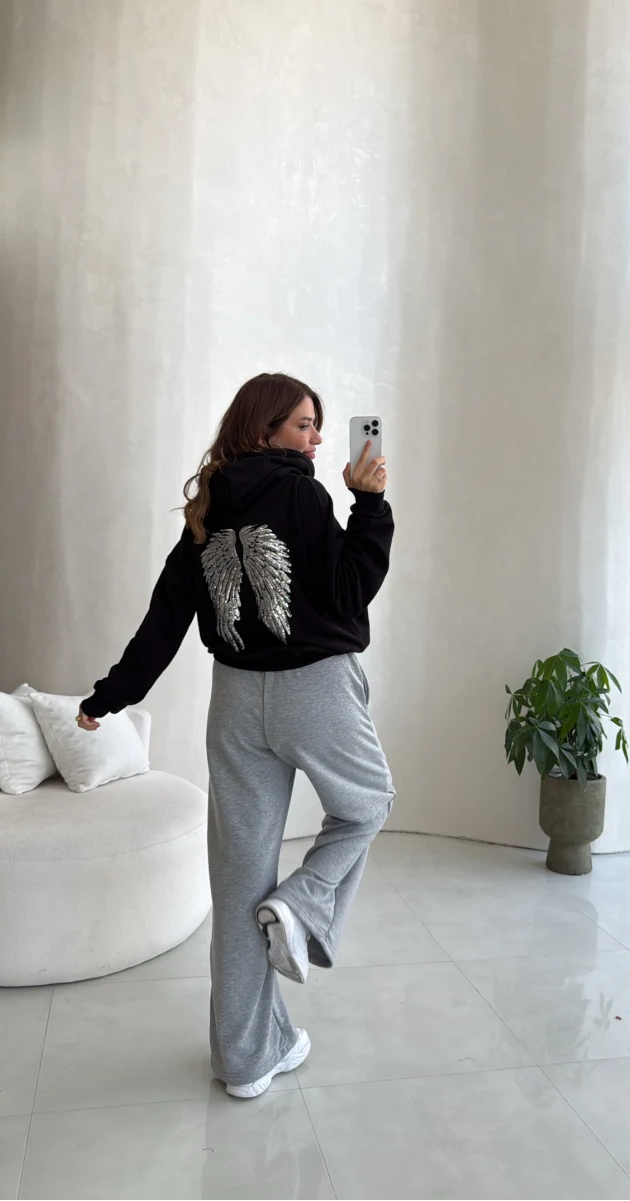Angelic Wing Stone Work Sweatshirt