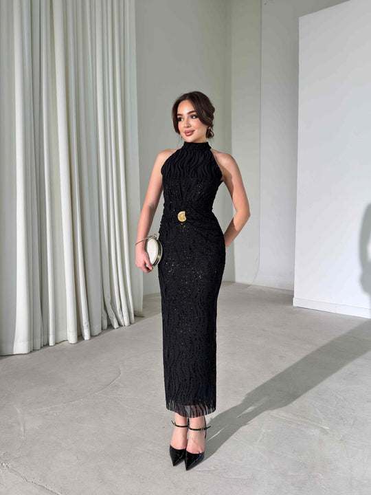 Estrella Halter Neck Maxi Dress