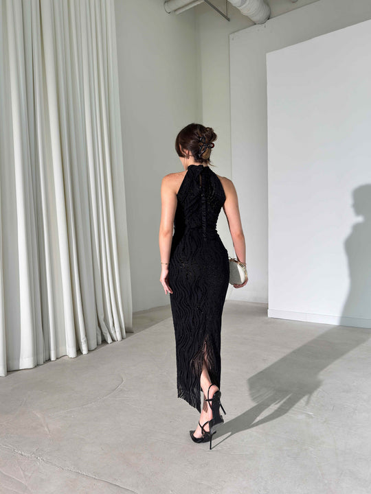 Estrella Halter Neck Maxi Dress