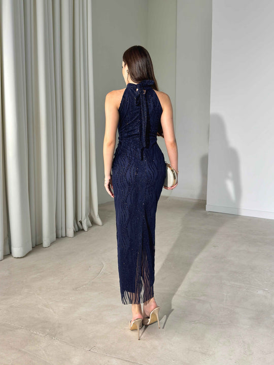 Estrella Halter Neck Maxi Dress