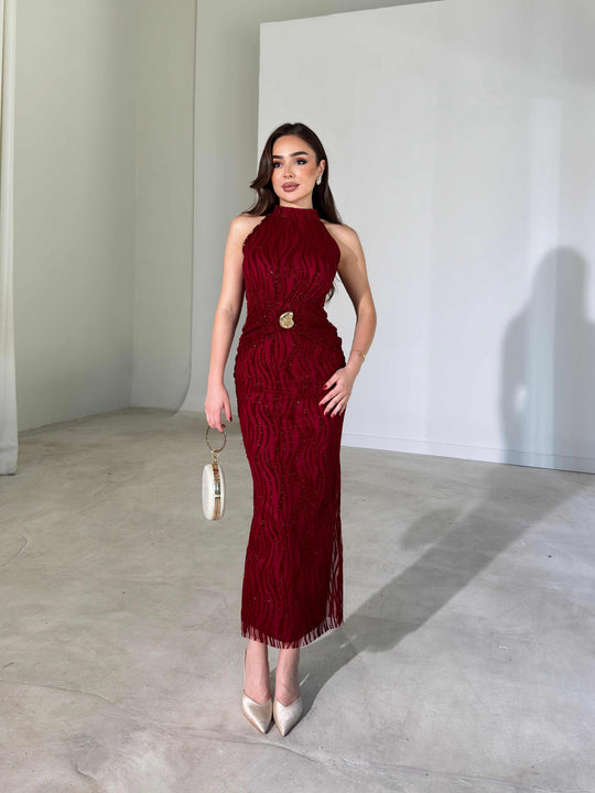 Estrella Halter Neck Maxi Dress