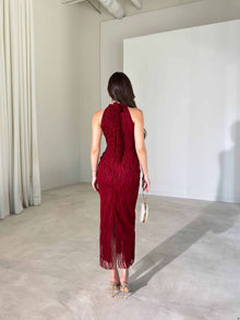 Estrella Halter Neck Maxi Dress