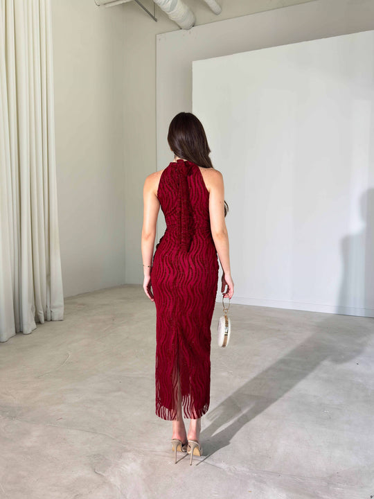 Estrella Halter Neck Maxi Dress