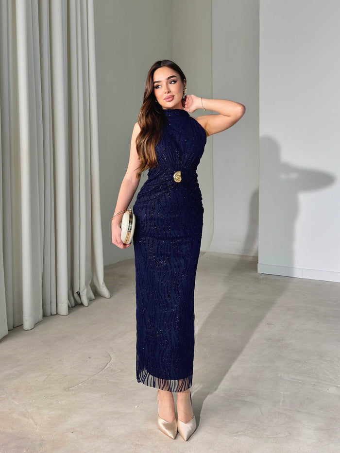 Estrella Halter Neck Maxi Dress
