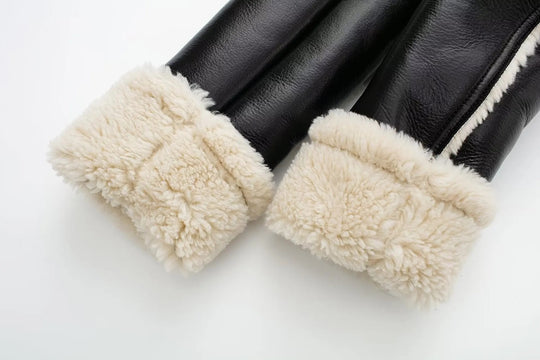 Yalda Short Jacket with faux leather finish