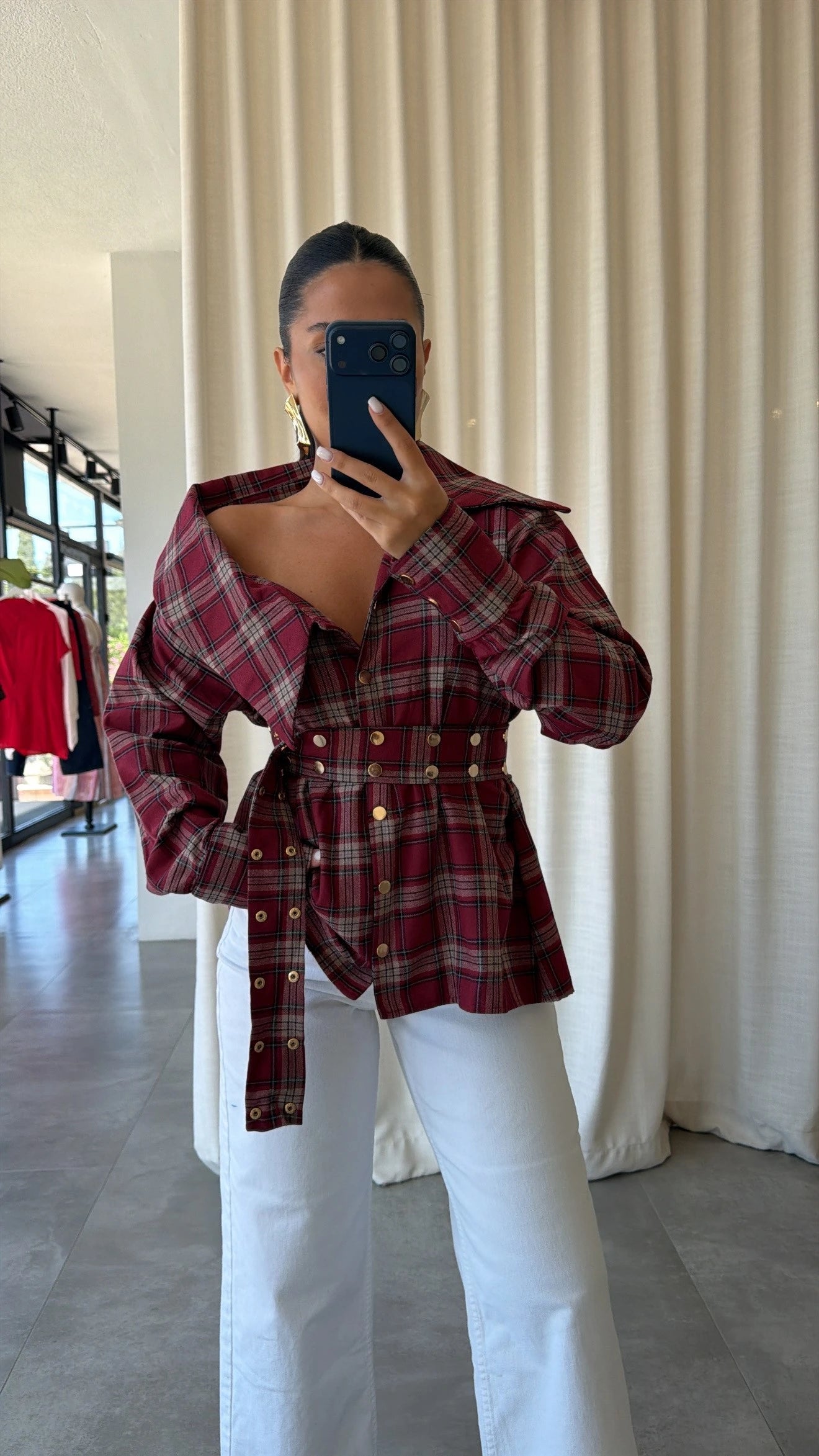 Diana Studded Denim Blouse