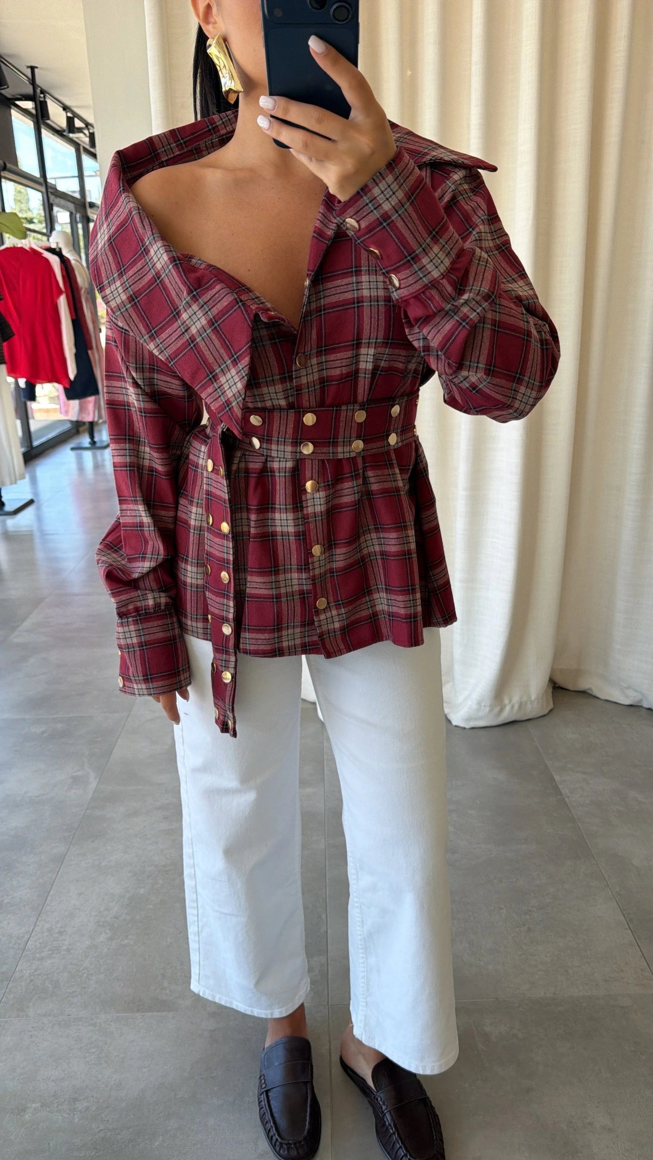 Diana Studded Denim Blouse