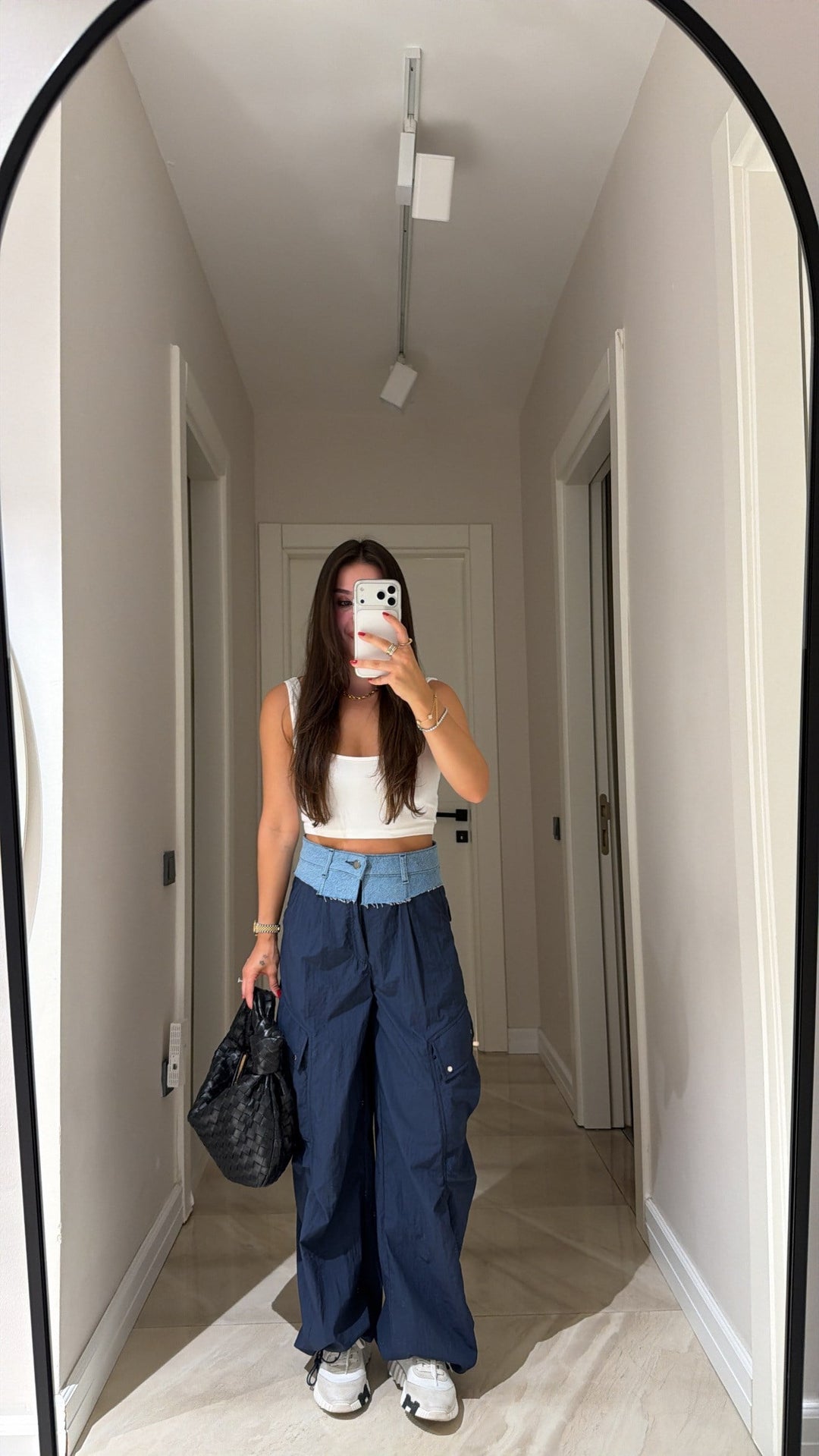 Daniella Parachute Pants with Contrasting Waist Band
