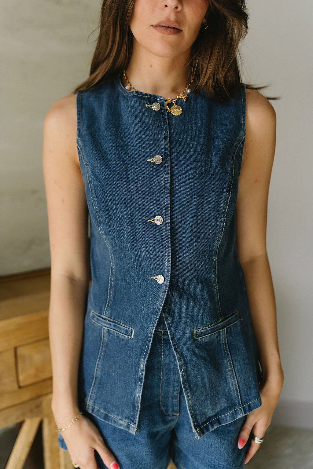 Adelaide Denim Shorts Set
