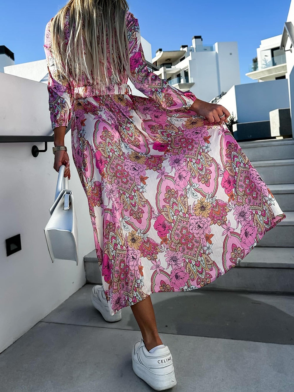 Florence Printed Dress with Belt
