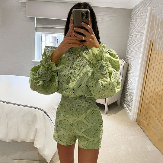 Poppy Hollow Out Coord Set