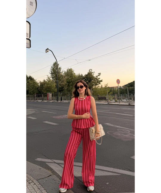 Candy Striped Coordinated Set
