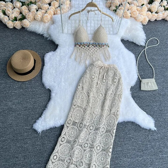 Coral Two Piece Crochet Set