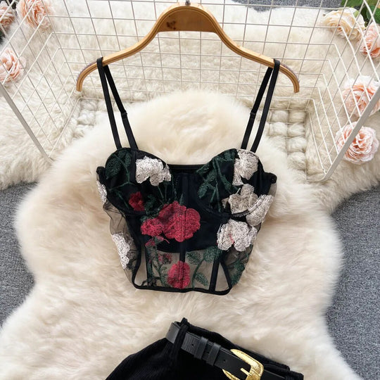 Audrina Embroidered Blouse and Skirt Set