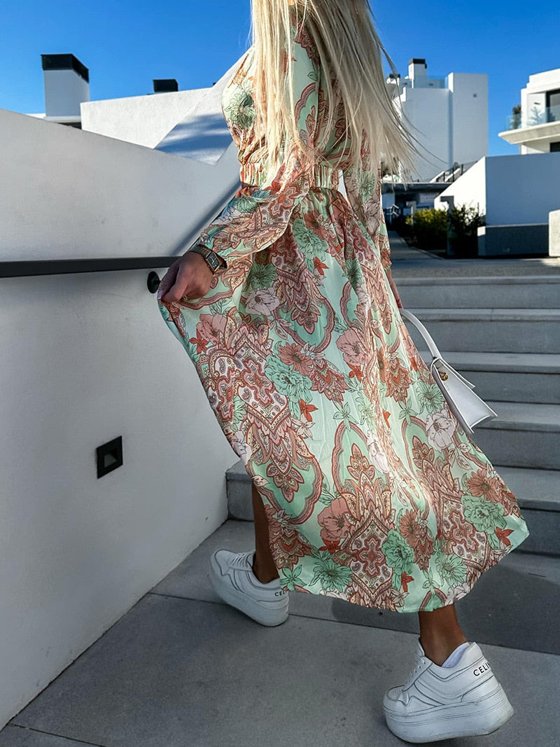 Florence Printed Dress with Belt