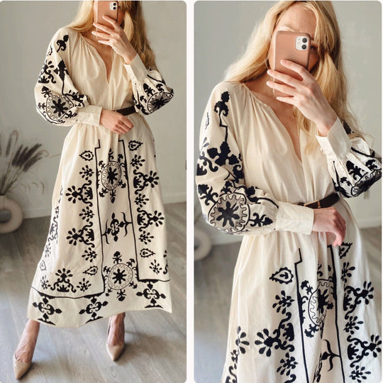 Sophia Printed Midi Dress