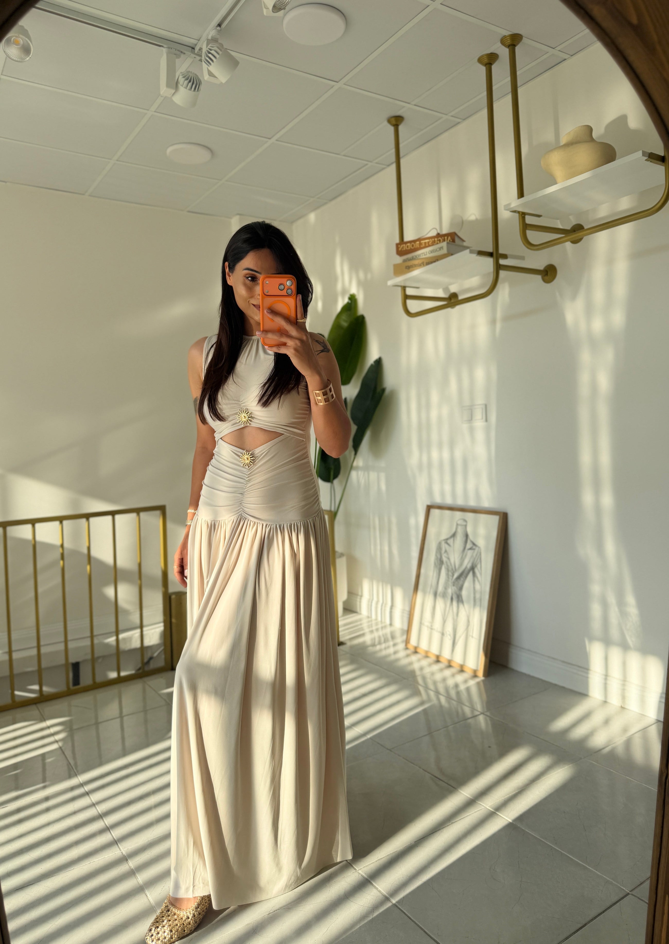 Leslie Drop Waist Draped Dress