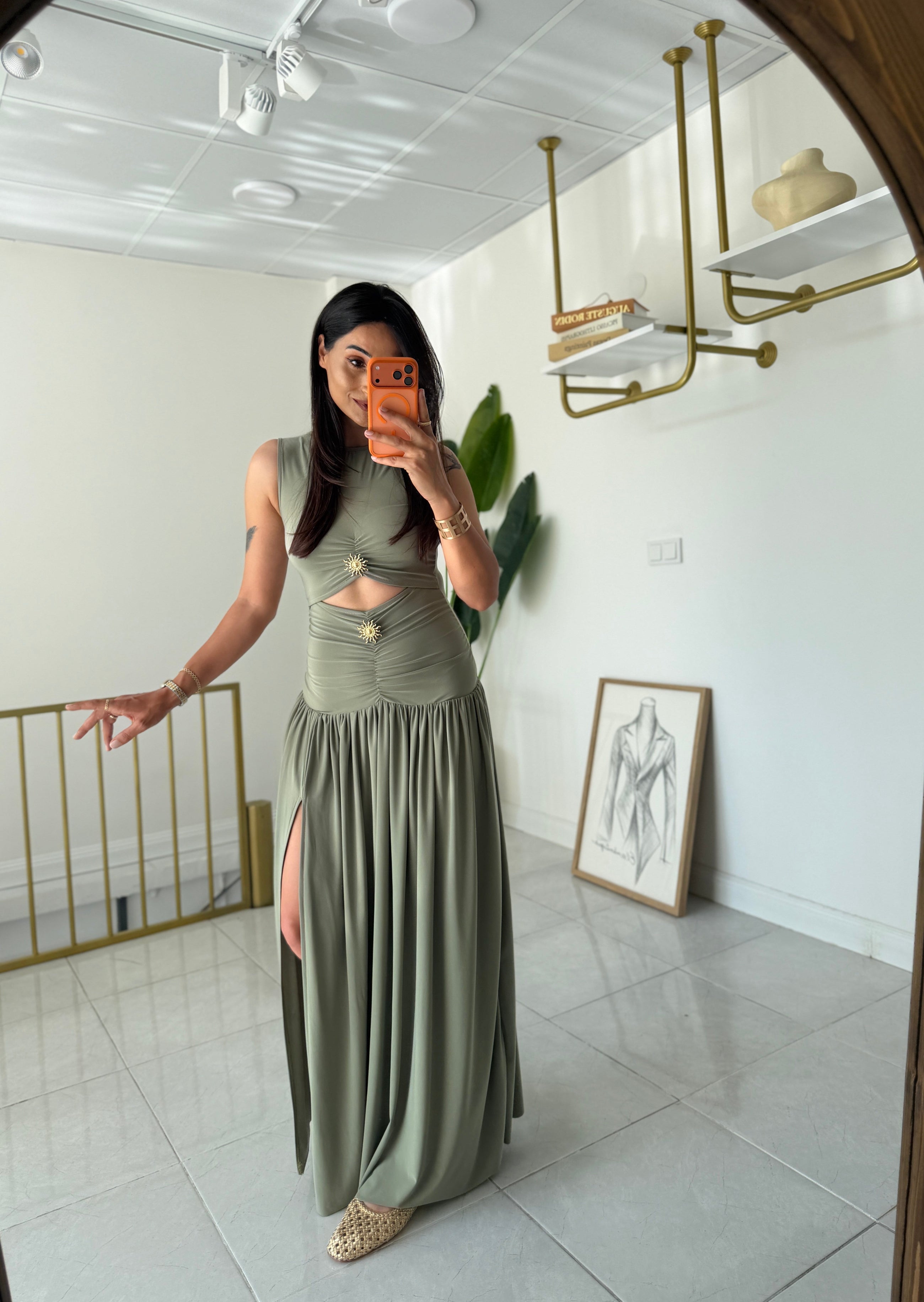 Leslie Drop Waist Draped Dress