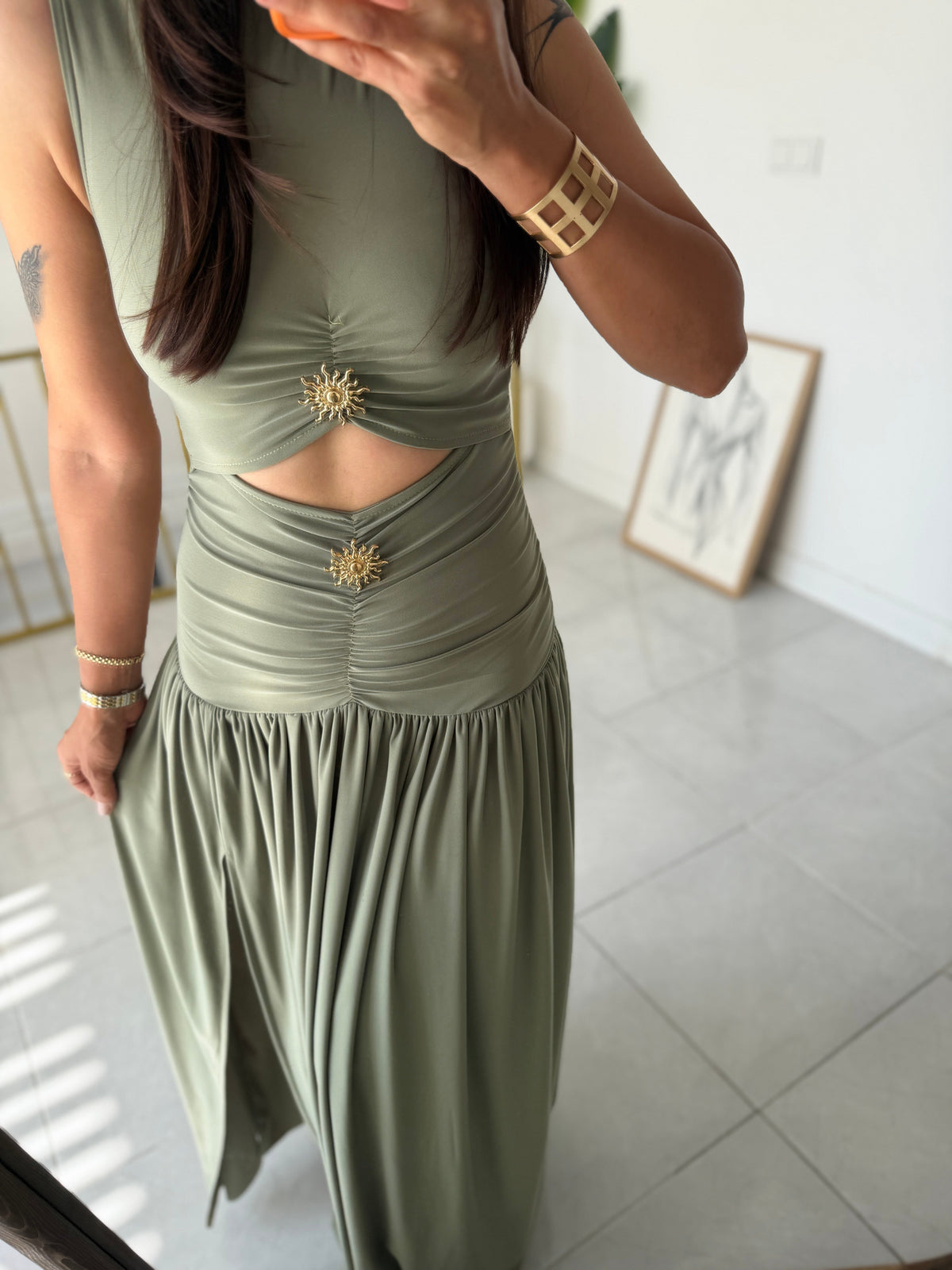 Leslie Drop Waist Draped Dress