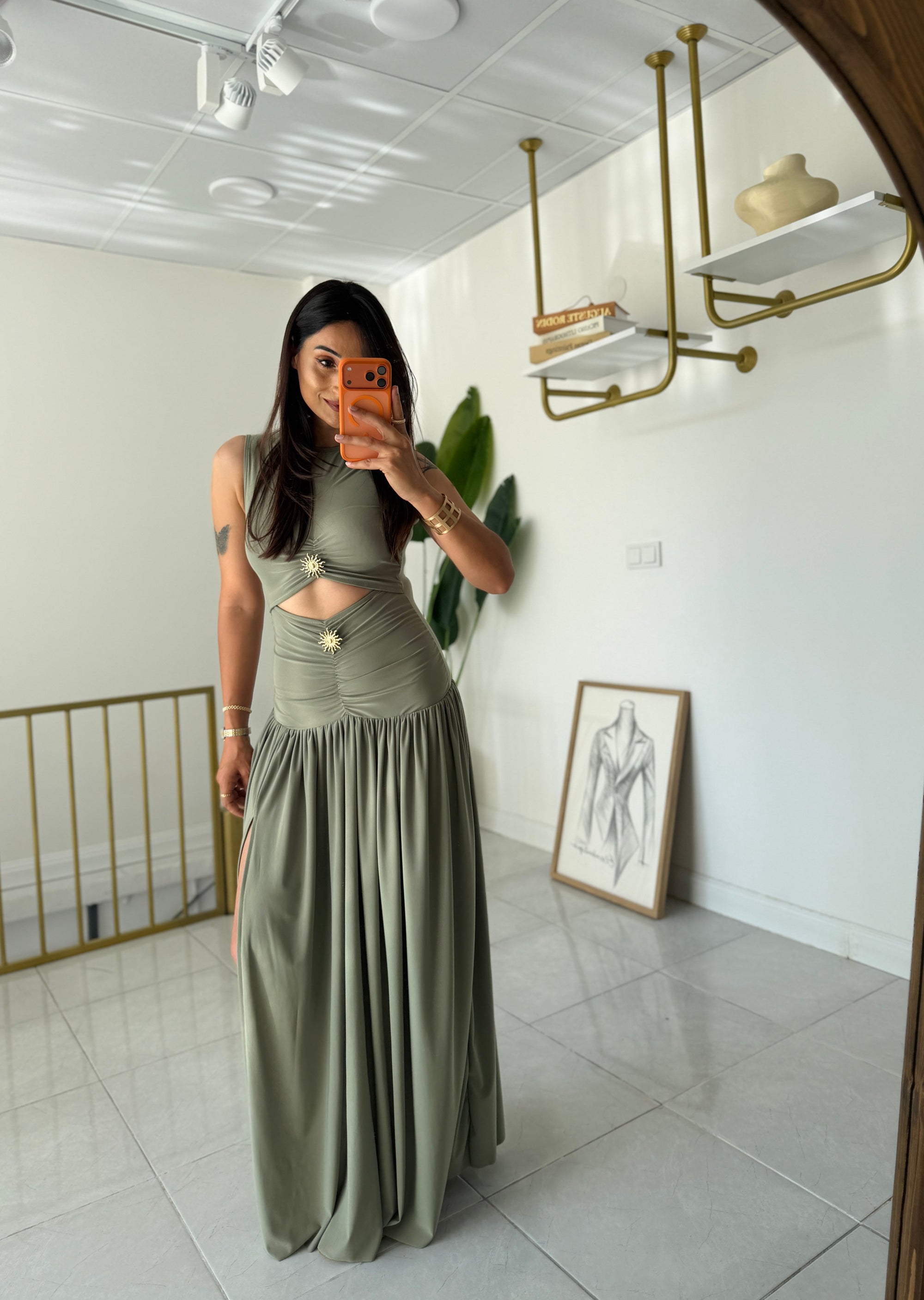 Leslie Drop Waist Draped Dress