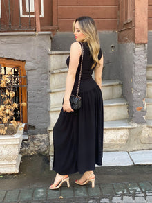 Leslie Drop Waist Draped Dress