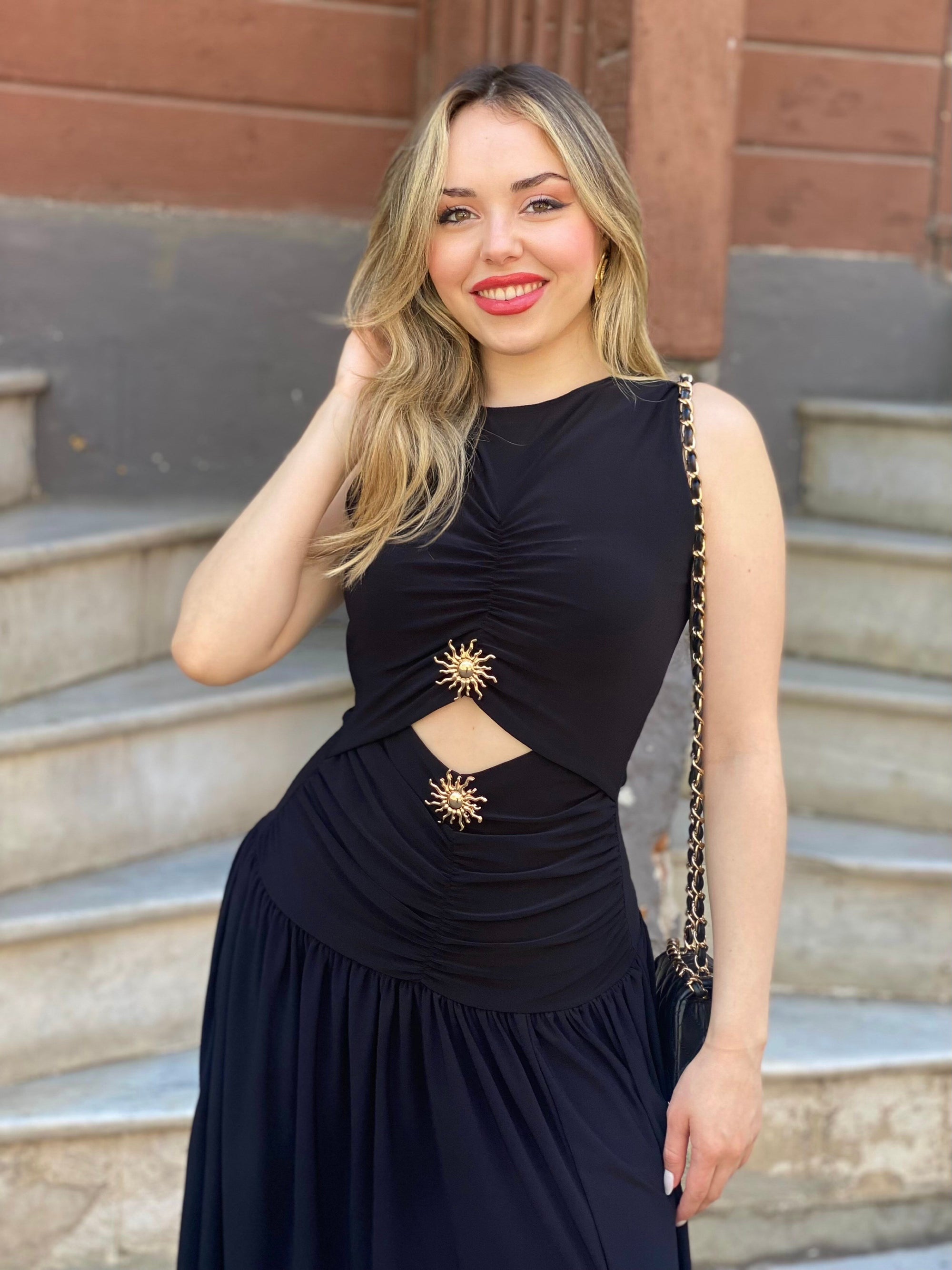 Leslie Drop Waist Draped Dress
