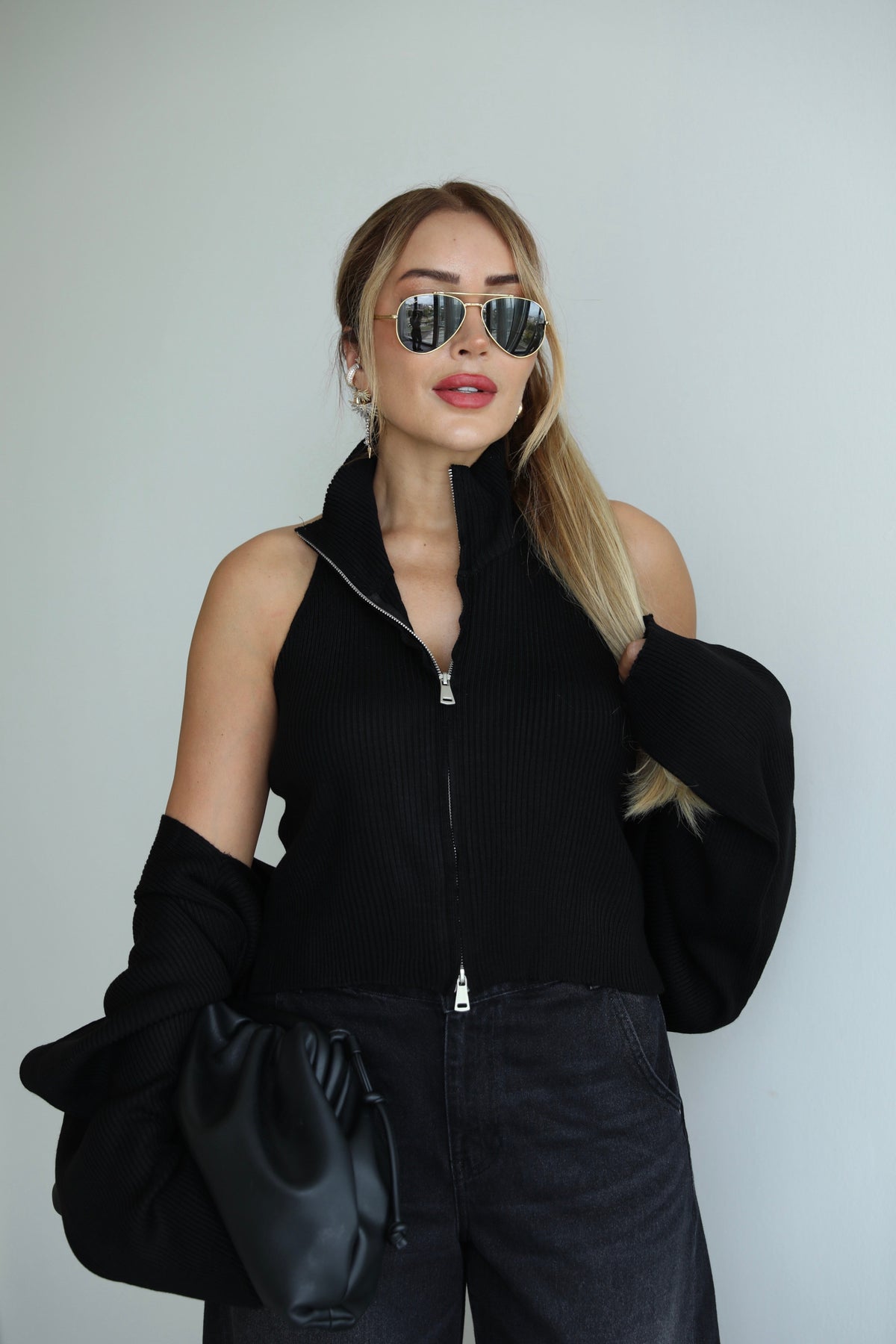 Liana Knitted Blouse with Coordinated Shrug
