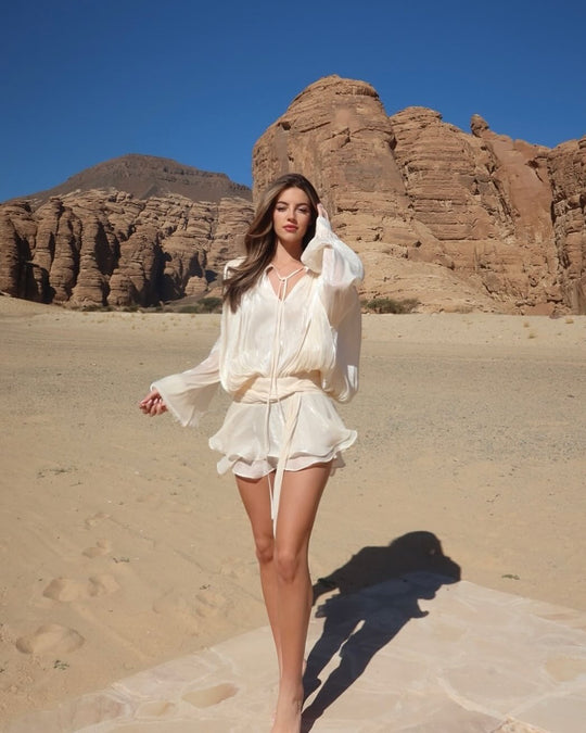 CasaBlanca Ruffled Mini Dress